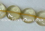 CLQ04 15.5 inches 12mm coin natural lemon quartz beads Wholesale