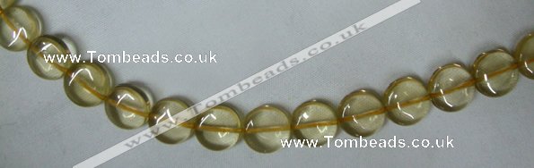 CLQ04 15.5 inches 12mm coin natural lemon quartz beads Wholesale