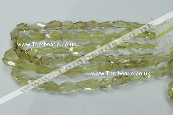 CLQ102 8*12mm - 12*22mm faceted nuggets natural lemon quartz beads