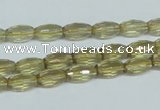 CLQ11 15.5 inches 8*12mm faceted rice natural lemon quartz beads