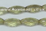 CLQ12 15.5 inches 10*20mm faceted rice natural lemon quartz beads