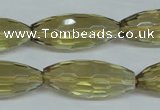 CLQ14 15.5 inches 12*30mm faceted rice natural lemon quartz beads