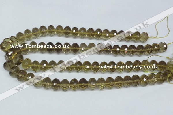 CLQ16 15.5 inches 10*14mm faceted rondelle natural lemon quartz beads