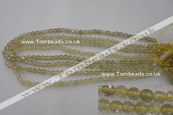 CLQ161 15.5 inches 6mm faceted round natural lemon quartz beads