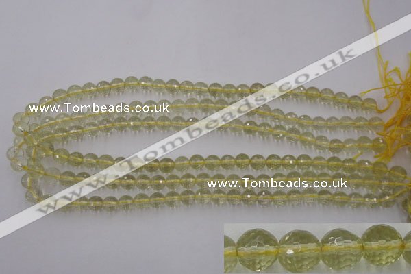 CLQ162 15.5 inches 8mm faceted round natural lemon quartz beads