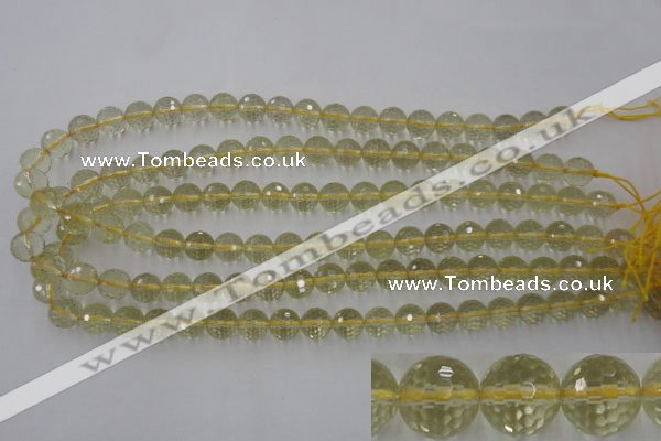 CLQ163 15.5 inches 10mm faceted round natural lemon quartz beads