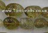 CLQ170 15.5 inches 12*16mm – 14*22mm nuggets natural lemon quartz beads