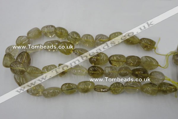 CLQ170 15.5 inches 12*16mm – 14*22mm nuggets natural lemon quartz beads