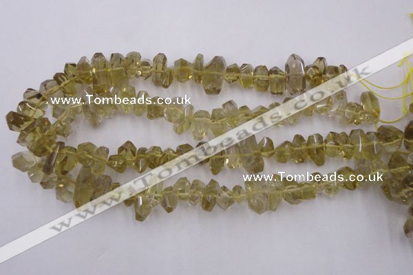 CLQ171 6*8mm – 10*16mm faceted nuggets natural lemon quartz beads