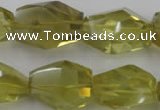 CLQ175 14*20mm – 16*28mm faceted nuggets natural lemon quartz beads