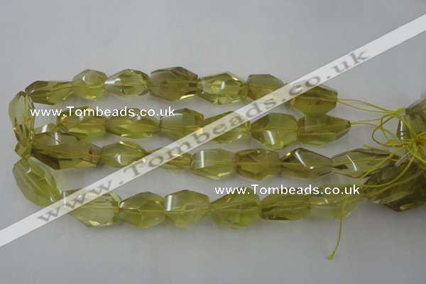 CLQ175 14*20mm – 16*28mm faceted nuggets natural lemon quartz beads