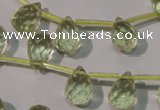 CLQ250 Top-drilled 8*12mm faceted teardrop natural lemon quartz beads