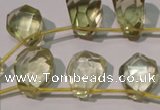 CLQ254 Top-drilled 12*16mm – 13*18mm faceted freeform lemon quartz beads