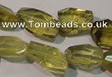 CLQ256 15.5 inches 15*18mm faceted nuggets natural lemon quartz beads