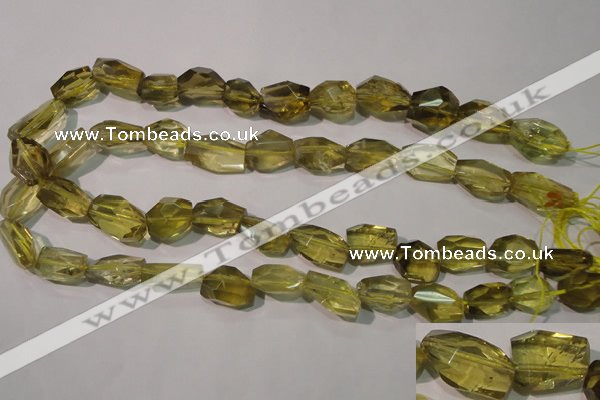 CLQ256 15.5 inches 15*18mm faceted nuggets natural lemon quartz beads