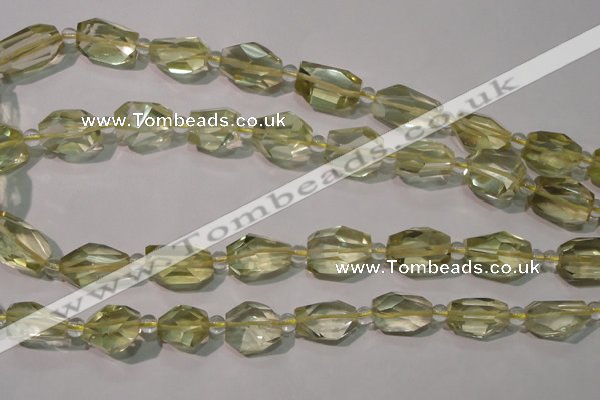 CLQ258 15.5 inches 10*14mm – 12*16mm faceted nuggets lemon quartz beads