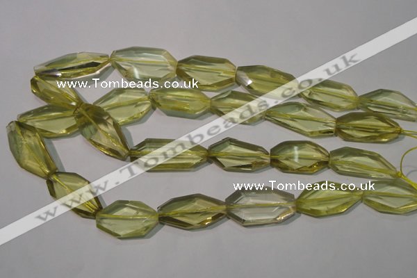 CLQ260 15.5 inches 15*18mm – 20*32mm faceted freeform lemon quartz beads