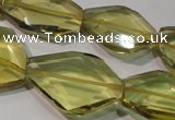 CLQ262 15.5 inches 10*25mm – 25*33mm faceted freeform lemon quartz beads