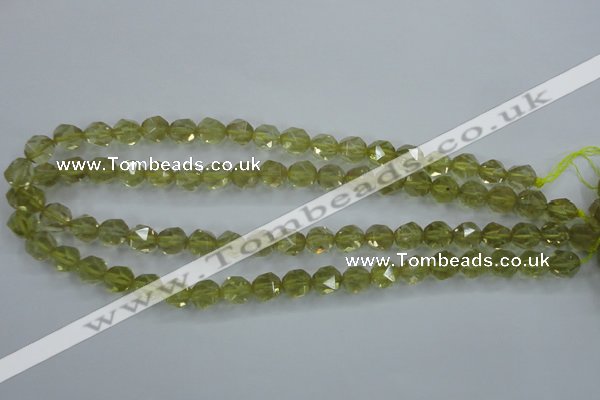 CLQ303 15.5 inches 10mm faceted nuggets lemon quartz beads