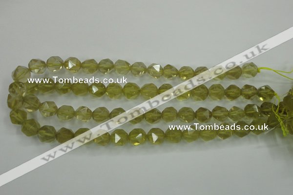 CLQ304 15.5 inches 12mm faceted nuggets lemon quartz beads