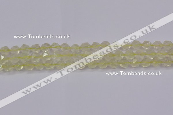 CLQ313 15.5 inches 10mm faceted nuggets lemon quartz beads