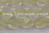 CLQ314 15.5 inches 12mm faceted nuggets lemon quartz beads