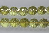 CLQ56 15.5 inches 8mm faceted round natural lemon quartz beads