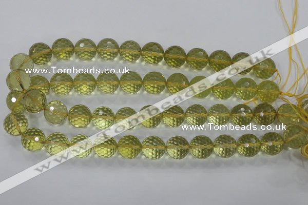 CLQ56 15.5 inches 8mm faceted round natural lemon quartz beads