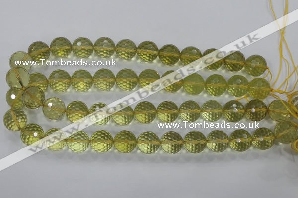 CLQ57 15.5 inches 10mm faceted round natural lemon quartz beads