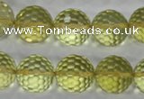 CLQ59 15.5 inches 14mm faceted round natural lemon quartz beads