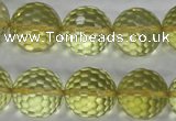 CLQ60 15.5 inches 16mm faceted round natural lemon quartz beads