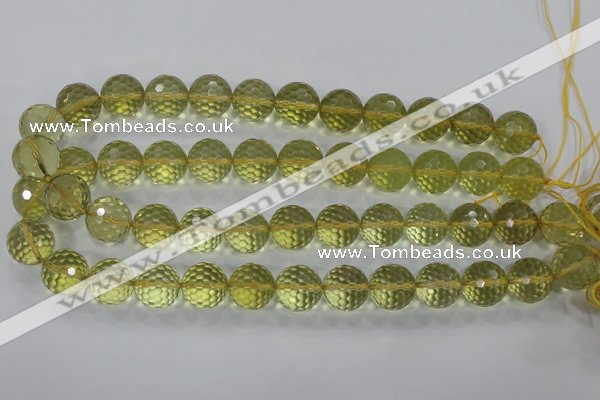 CLQ60 15.5 inches 16mm faceted round natural lemon quartz beads