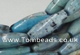 CLR08 16 inches 10*30mm rice larimar gemstone beads wholesale