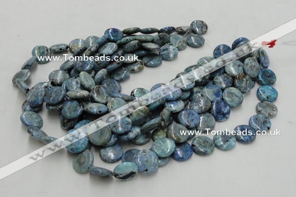 CLR09 16 inches 20mm flat round larimar gemstone beads wholesale