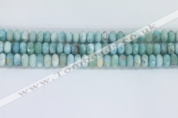 CLR111 15.5 inches 4*6mm faceted rondelle natural larimar beads