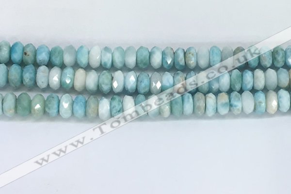 CLR112 15.5 inches 4*7mm faceted rondelle natural larimar beads