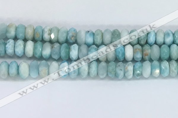 CLR114 15.5 inches 5*9mm faceted rondelle natural larimar beads