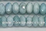 CLR139 15.5 inches 4*6mm faceted rondelle natural larimar beads