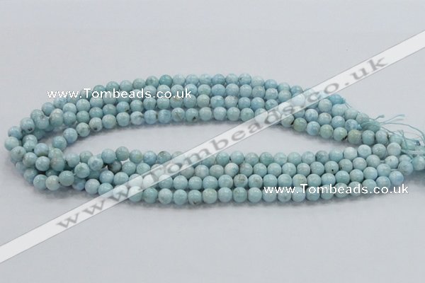 CLR15 15.5 inches 6mm round grade A natural larimar gemstone beads