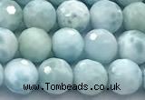CLR154 15 inches 7mm faceted round larimar gemstone beads