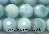 CLR165 15 inches 8mm faceted round larimar gemstone beads