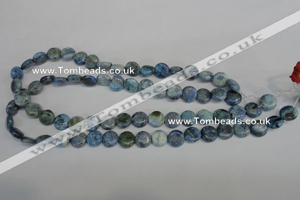 CLR209 15.5 inches 12mm flat round larimar gemstone beads