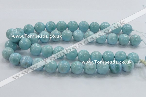 CLR22 15.5 inches 16mm round grade AA natural larimar gemstone beads