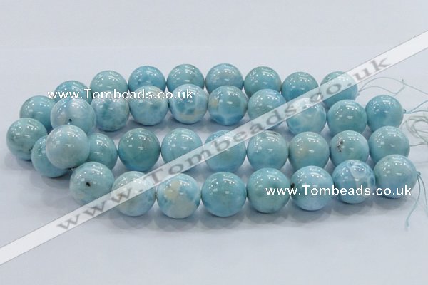 CLR24 15.5 inches 20mm round grade AA natural larimar gemstone beads