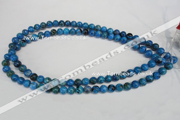 CLR302 15.5 inches 8mm round dyed larimar gemstone beads