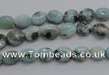 CLR35 15.5 inches 6*8mm oval natural larimar gemstone beads