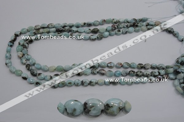 CLR35 15.5 inches 6*8mm oval natural larimar gemstone beads