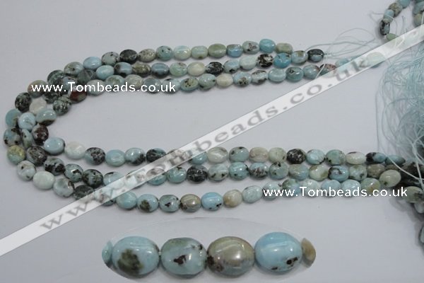 CLR36 15.5 inches 8*10mm oval natural larimar gemstone beads