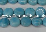 CLR360 15.5 inches 10mm flat round dyed larimar gemstone beads