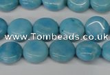 CLR360 15.5 inches 10mm flat round dyed larimar gemstone beads